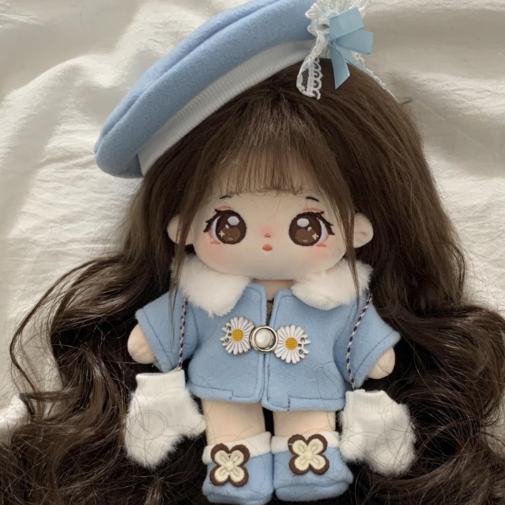 20cm Cartoon Cute Cotton Doll Removable Clothes Accessories Plush Doll Toy Kpop Idol Kpop Plushies Figure Doll