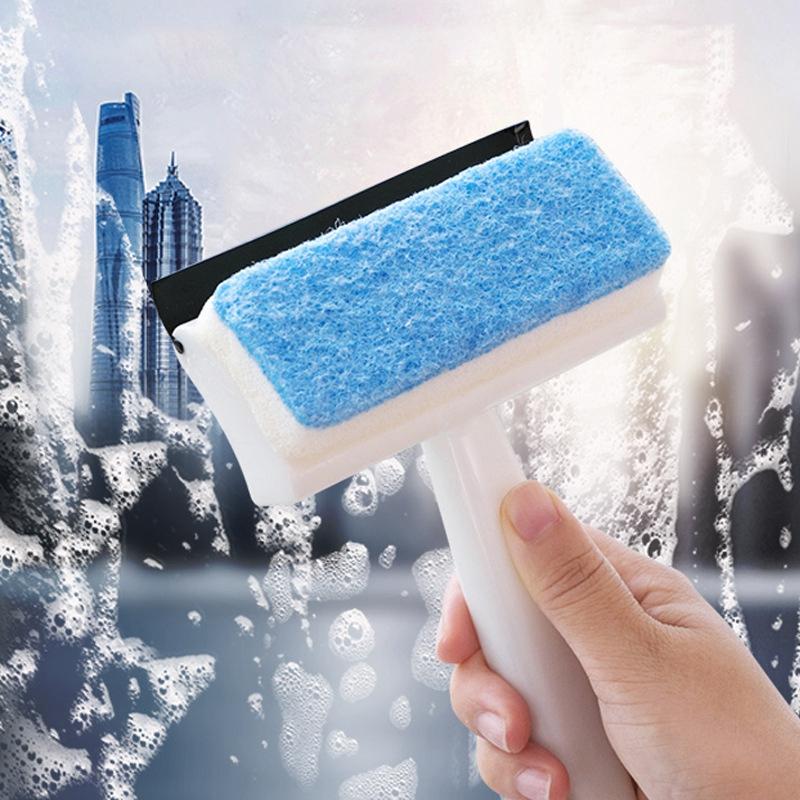 Mirror Wiper Scraper Dual Purpose Glass Cleaning Brush Household Bathroom Tile Can Be Hung with Handle Window Cleaning Brush