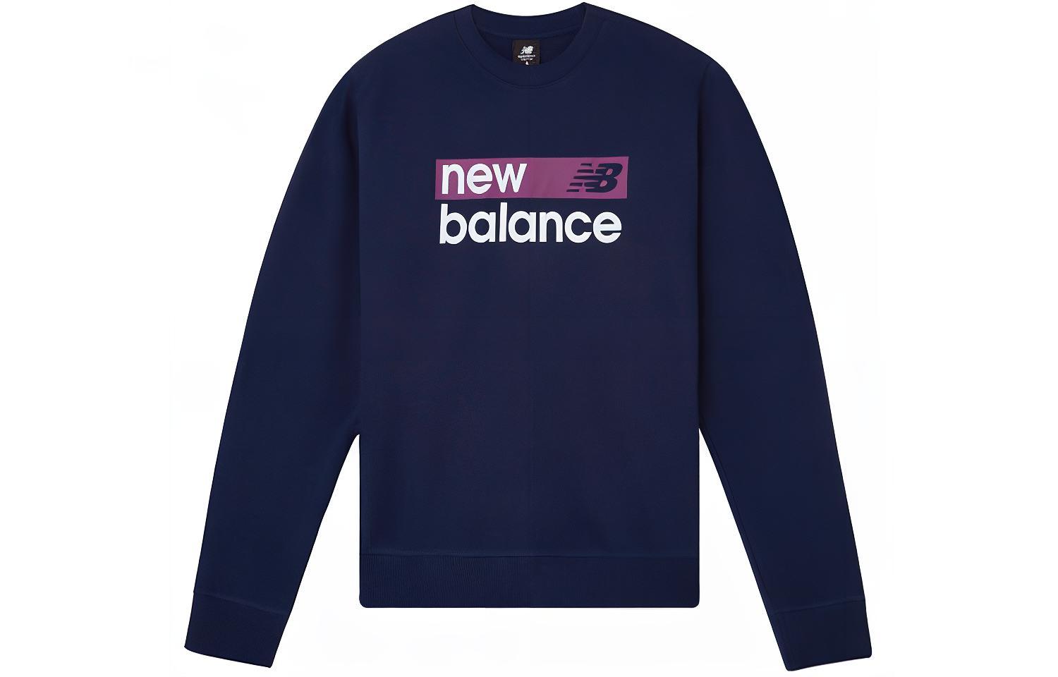 New Balance Lifestyle Casual Sweatshirts Women s Navy Blue Crew Neck Moderate Regular WT03804-PGM S