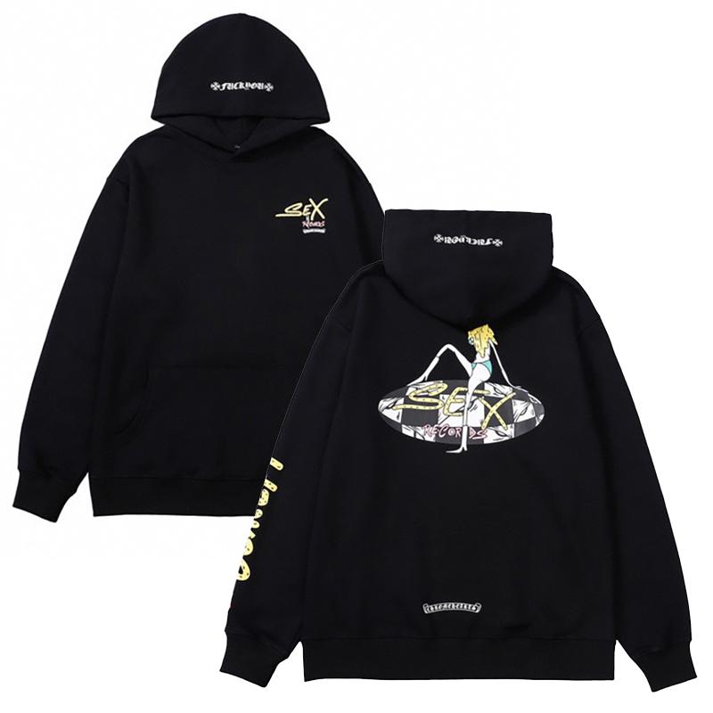 806 CHROME HEARTS 2025 Podzim a Zima Nová Nadměrná Velikost Klasický Styl Logo Mikina s Kapucí, Vhodná pro Páry k Nošení