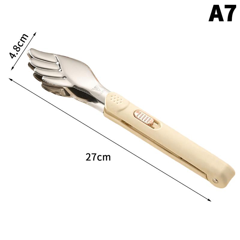 Stainless Steel Food Tongs Household Kitchen Thickened Heat-resistant Steak Tongs Food Buffet Barbecue Roasted Meat Bread Clips