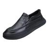 Men's Genuine Leather Slip-on Loafers with Soft Sole - Formal Black Business Shoes, Comfortable and Stylish for 2026.