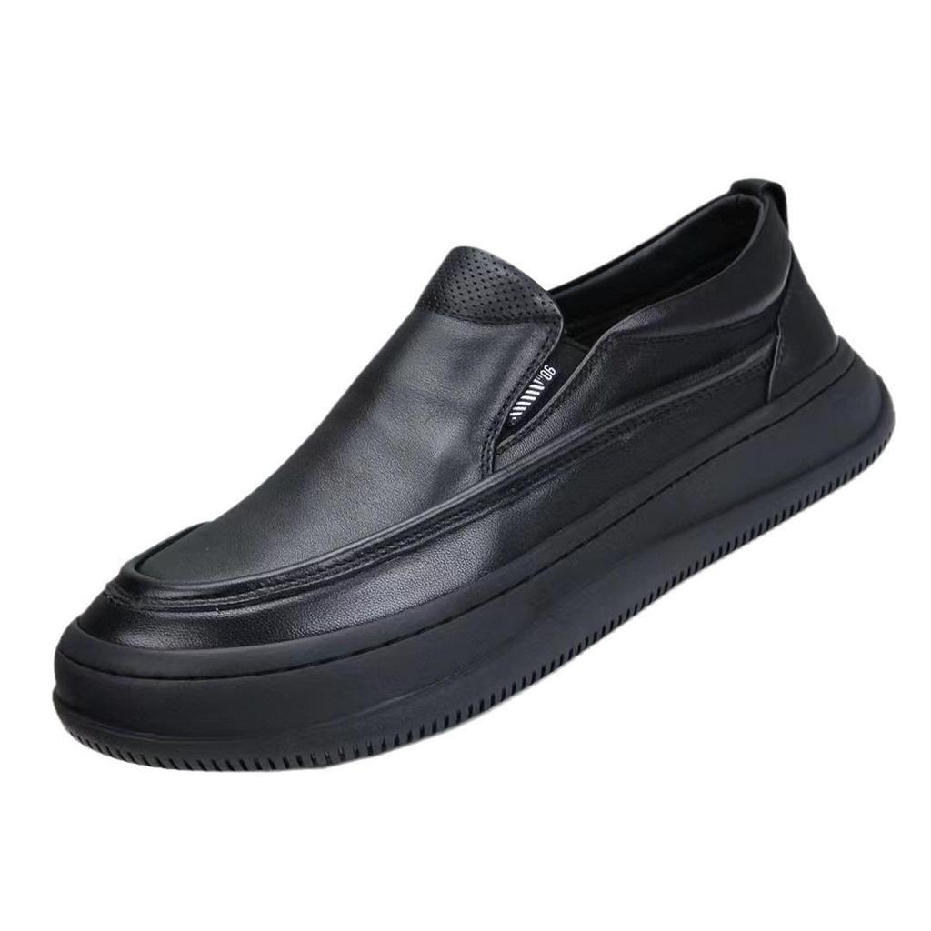 Men's Genuine Leather Slip-on Loafers with Soft Sole - Formal Black Business Shoes, Comfortable and Stylish for 2026.