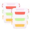 6 Pcs Food Storage Container Set 750ML Stackable Reusable PP Food Storage Box with Sealing Lid for Microwave Fridge