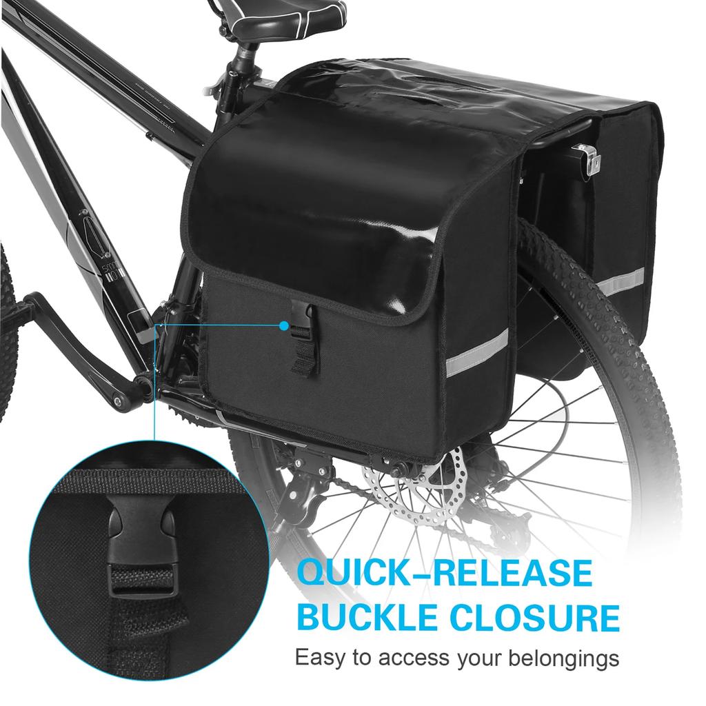 28L Water Resistant MTB Cycling Saddle Bag  Rear Seat Carrier Rack Trunk Pannier Commuter Bike Storage Bag Cycling Accessories