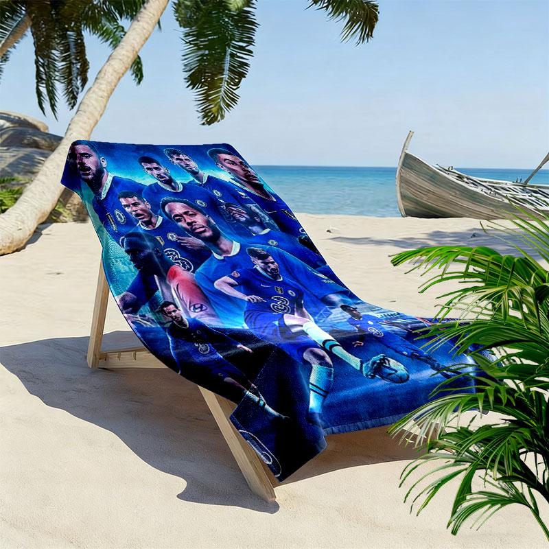 Chelsea FC poster Print Beach Towel, Large Soft Quick Dry Towel for Beach Camping Swimming
