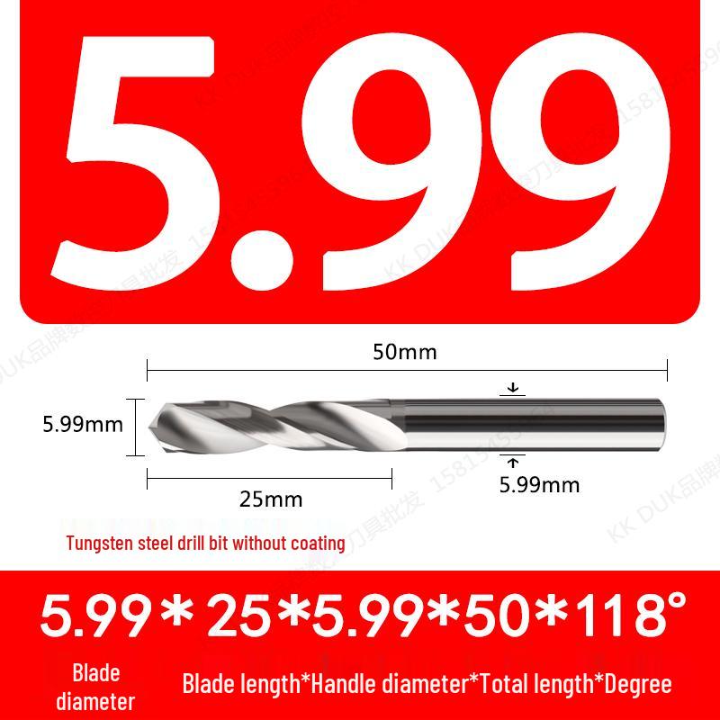 Straight Shank Solid Carbide Drill Bit Set (5.91–5.99mm)