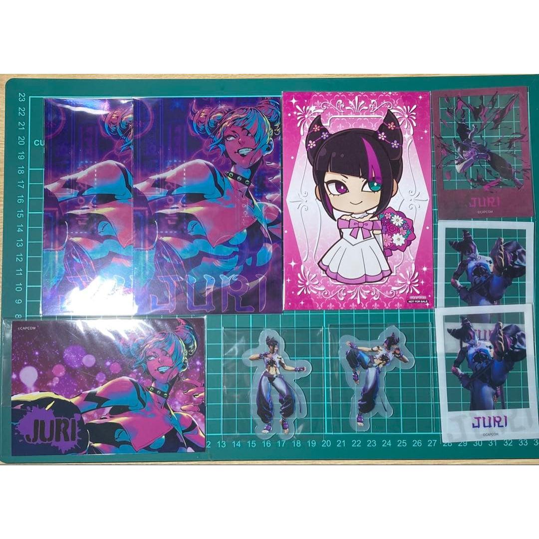 Street Fighter 6 Metal Postcard Clear Card Fan Book Bonus Juri