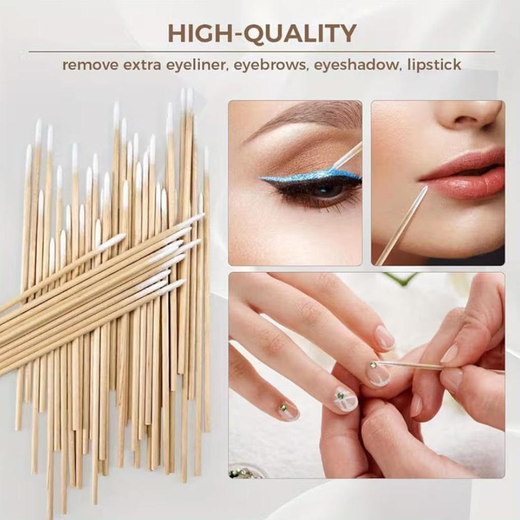 Disposable Cotton Swab Pointed Cotton Swab With Wooden Stick Precision Cleaning Multi-Purpose Cleaning Specialized Cotton Swab