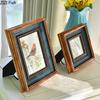 Vintage Imitation Wood Photo Frame Nightstand Desk Decoration Ornaments 6/7/10 Inch Antique Picture Frames Rustic Home Decor