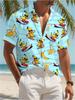 Men's Casual Banana Print Short - Sleeve Shirt, Made of Polyester, Multiple Specifications Available, Fashionable & Comfortable for Daily Wear &