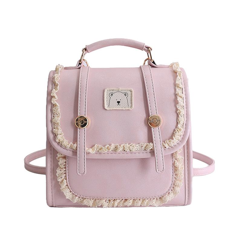 Schoolbag Exquisite Mini Contrasting Color Women's Backpack 1011 New Commuter Versatile Back Bag Shoulder Messenger Bag Small Schoolbag
