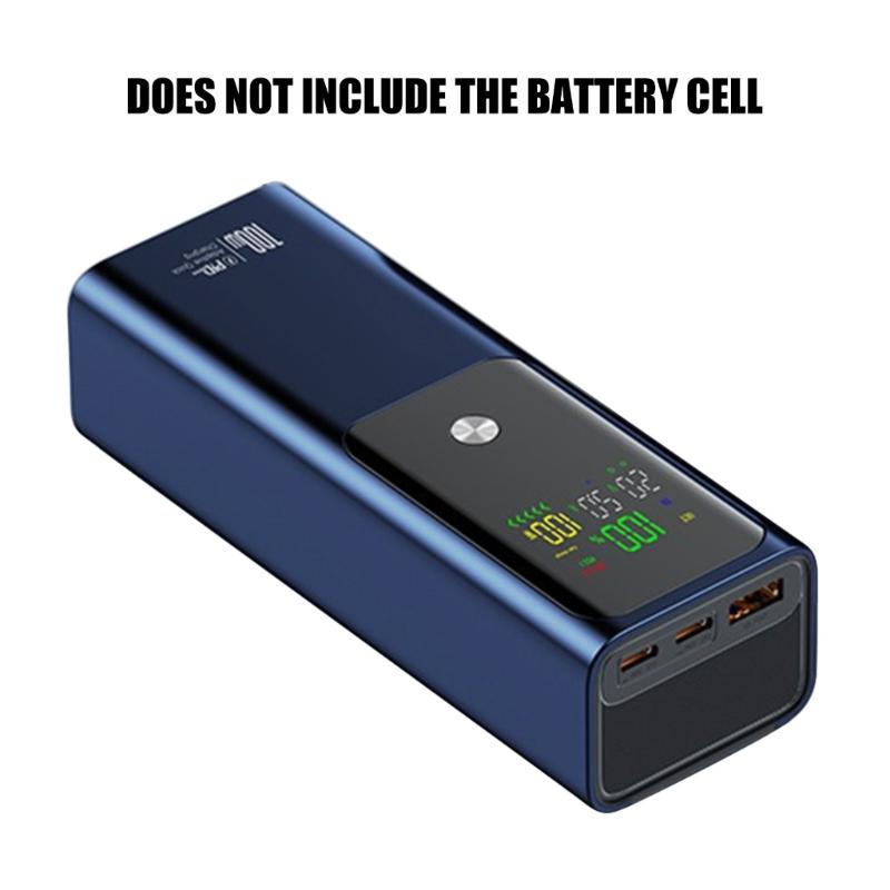 100W Fast Charging Power Battery Holder Case 21700x4 Enclosure for Simple Assembly and Multiple Device Compatibility
