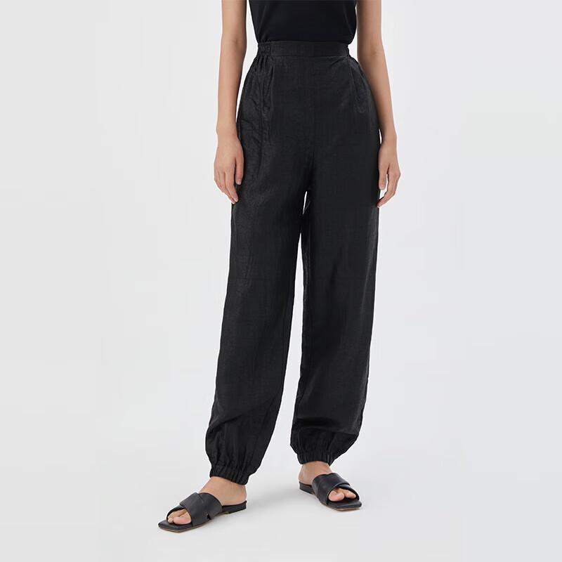 GOELIA Women's 18 Momme Silk Tapered Pants