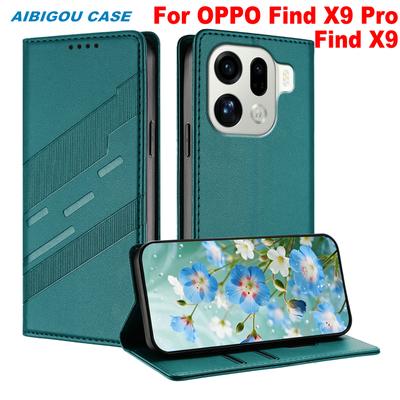 Pro OPPO Find X9 Pro Luxusní kožené pouzdro Retro kožený peněženkový obal Knižní vyklápěcí Magnetické SAMOZAVÍRACÍ Plné krytí Pro OPPO Find X9 Tašky na telefon