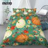 Happy Halloween King Queen Duvet Cover Orange Pumpkin Bedding Set Kids Teens Adults Bats Horror Festival Polyester Quilt Cover