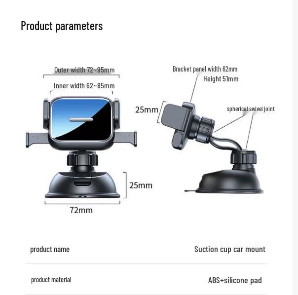 

Universal Nano Suction Car Phone Holder with One-Key Lock Nano Suction Cup Accessory Only [No Panel]