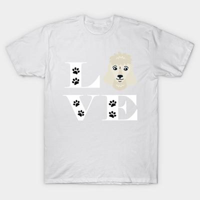T-Shirt Damen Niedlicher Pudel Hund Liebe Harajuku Print Kawaii T-Shirt Sommer Kurzarm Damen T-Shirt Top Tee