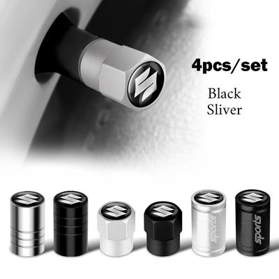 SCCF4 4PCS Metal Car Wheel Tire Valve Air Stem Cap Cover For ALTO Samurai Grand Vitara Baleno SX4 Swift Jimny IGNIS Accessories
