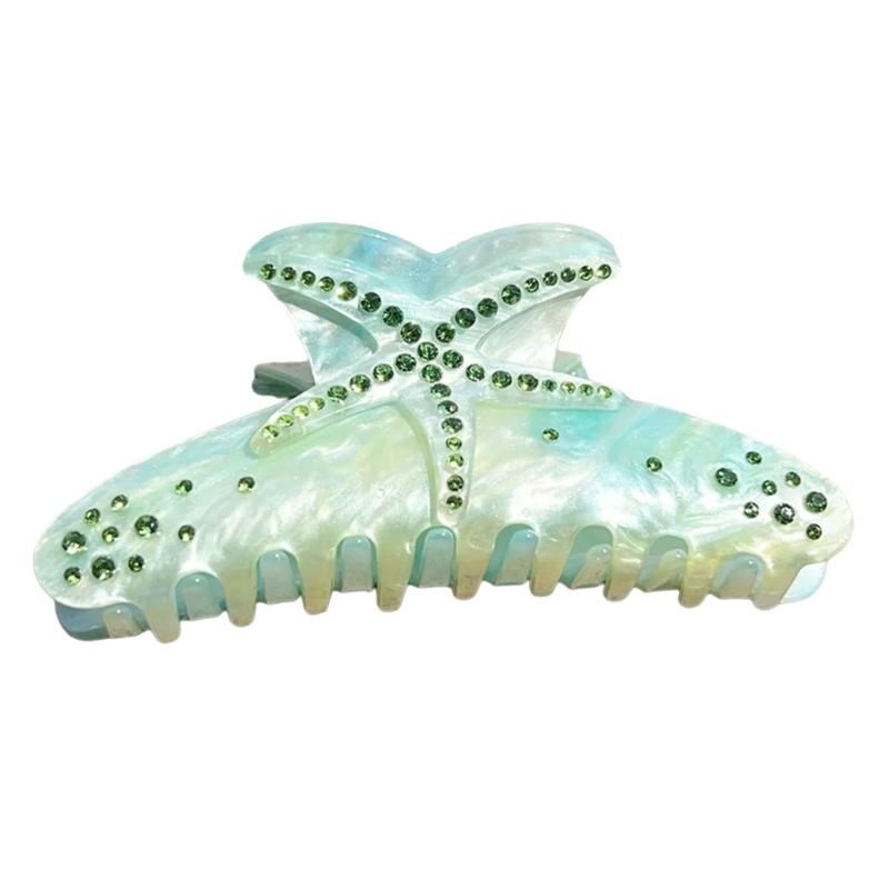 Large Sparkling Rhinestones Clip With Starfishes Design Acrylic Hair Claw For  And Everyday Styling And Special Occasion