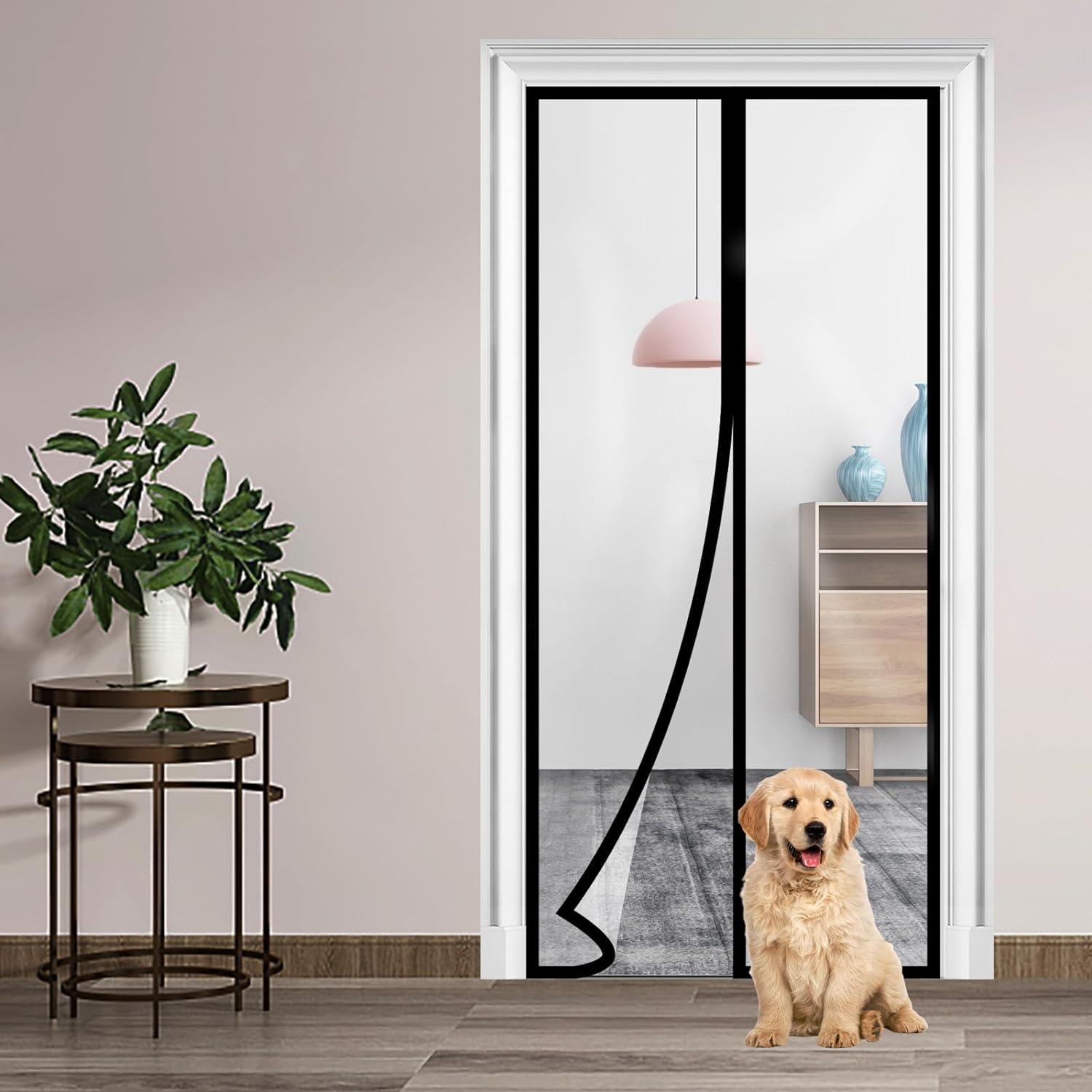 

BEPAN TPU Transparent Door Screen Warm Windproof Curtain Non Perforated Air Conditioning Door Film Magnetic Automatic Closing for Door W 70cm x H 200cm