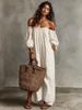 Disponibile 2026: Nuovo Vestito Donna a Righe Off-the-Shoulder Stile Europeo & Americano per Vacanze Primaverili & Estive
