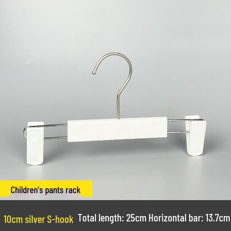 Children's Non-slip Hanger: Plastic Imitation Wood, Black & White, Unpainted Wood Color, No-mark Pants Rack