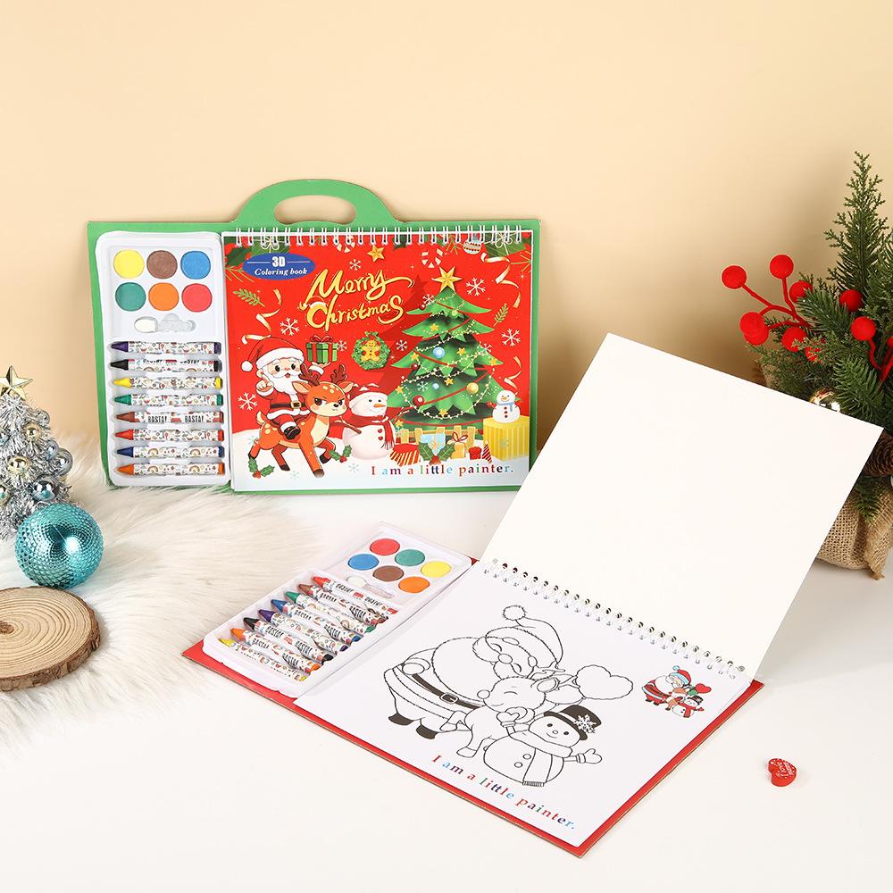 Christmas Kids Coloring Book Set, Art Drawing & Doodle Book for Boys Girls, Safe Non-Toxic Holiday Gift