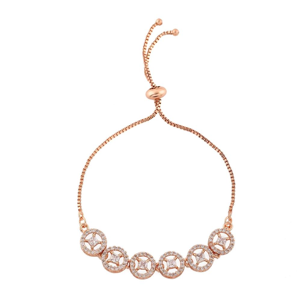 Damen drehbares Glitzerarmband Estele aus Roségold mit Zirkonia