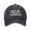 Vintage War Thunder Shotting Game Baseball Cap Men Women Distressed Denim Washed Sun Cap World of Planes Outdoor Adjustable Hats