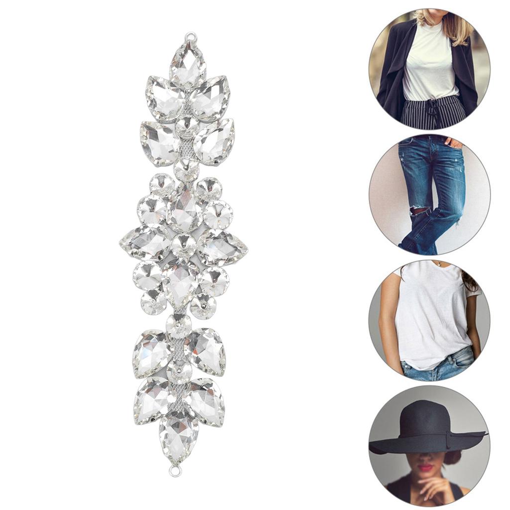 Applique Strass Verre Exquise Éblouissante Fleur Strass Verre Patch pour Vêtements Robe de Mariée