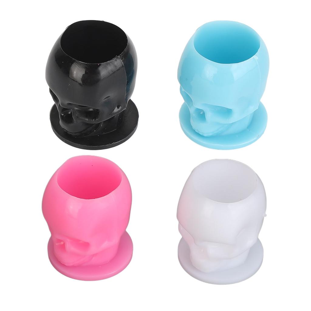 800 Stück Tattoo-Tintenbecher in Totenkopfform, 4 Farben, stabile Basis, verdicktes Einweg-Microblading-Pigment C