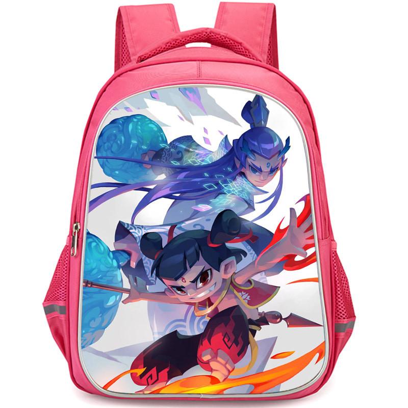 Nezha 2 Mo Tong Nao Hai Ao Bing Girls School Backpack Lightweight Oxford Bookbag Large Capacity For Elementary Students