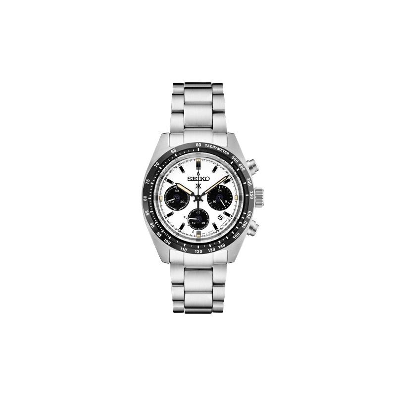 SEIKO prospex panda series 100 meters waterproof solar movement Steel Strap men s watch white dial SSC813