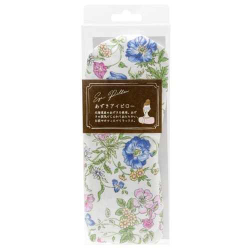 

Koji Company Eye Mask, Azuki Bean Eye Pillow, Hot, Floral Print, Made in Japan, Fiolfata, White, 187445