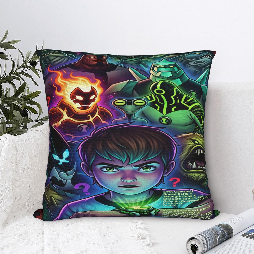 Pillow Case Ben 10 Cartoon Soft Pillow Cover For Sofa Couch Bed Living Room Kawaii Pillowcases
