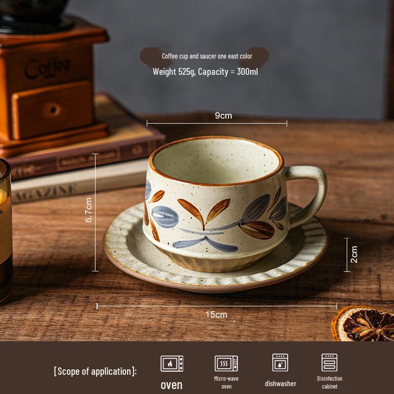 Ceramic Coffee Mug with Saucer Set