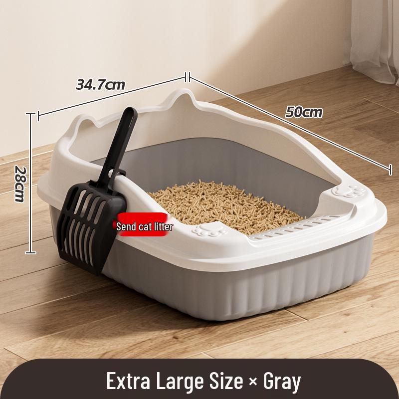 Bandeja de arena para gatos elevada grande anti-salpicaduras