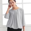 Elegant plissert bluse avslappet ensfarget chiffonskjorte dametopper vår sommer trekvart erme klær Blusa Mujer 25899