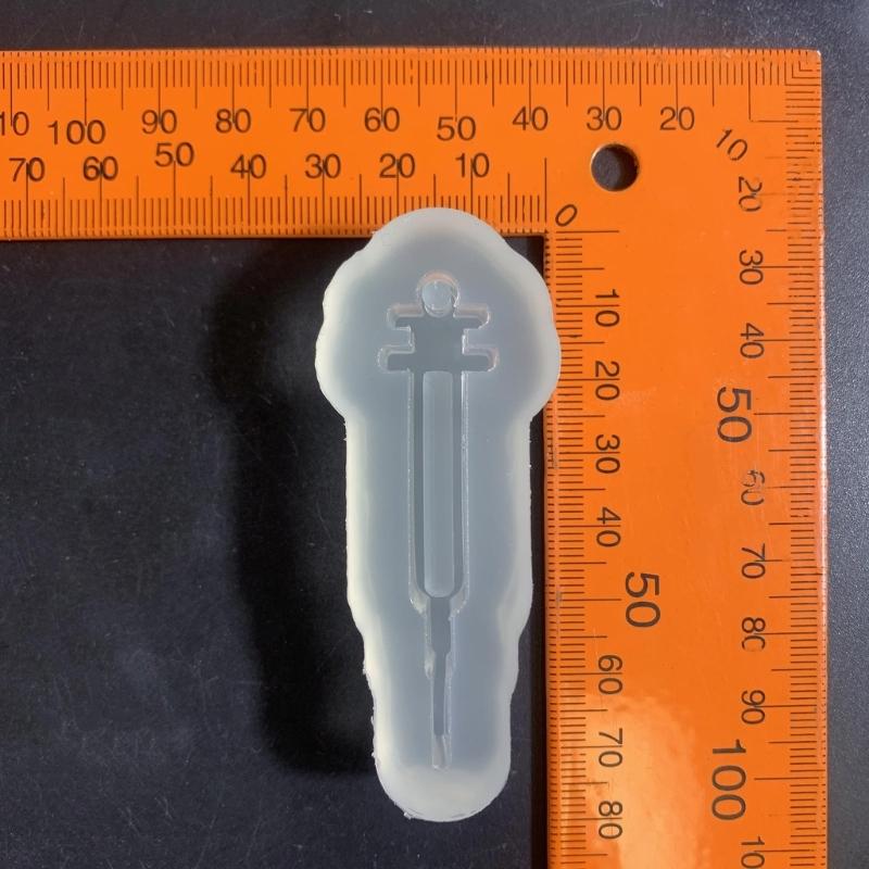 Needle Tubing Ornament Resin Casting Silicone Mold Woman Keychain Decorative Pendant Quicksand Mold for  Crafts