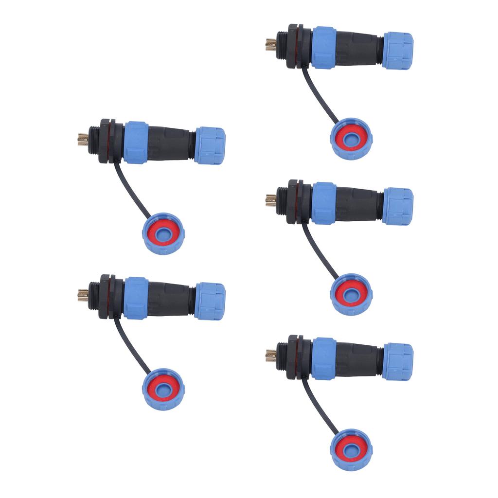 5PCS Industrial Electrical Power Cable Connector 5 Pin IP68 Waterproof Aviation Bulkhead Connector A
