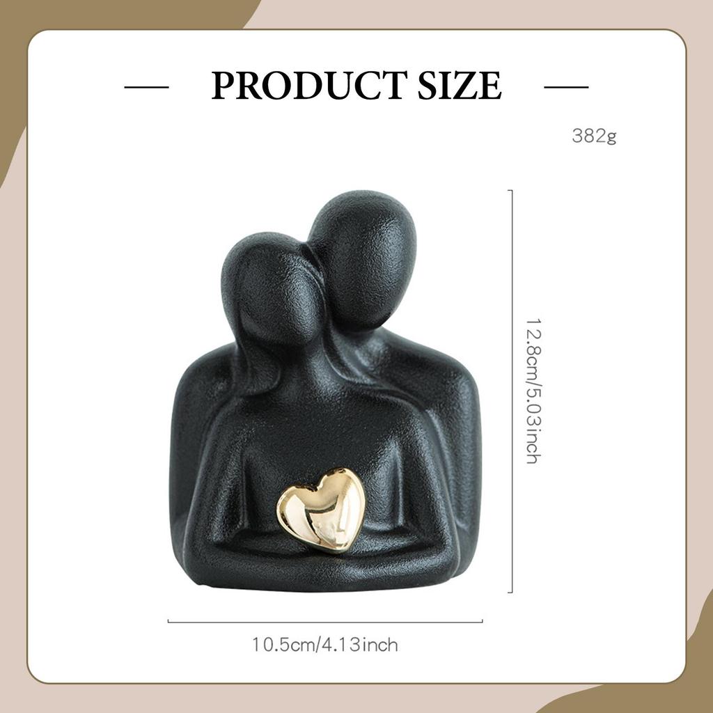 Couple Statue Minimalism Art Crafts Collectible Ceramic Lover Figurine for Office Entrance Cabinet Fireplace Bedroom Living Room
