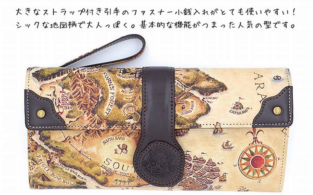 [Wachifield] Dayan Genuine Leather Antique Map Long Wallet