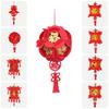 Traditional Non-woven Lantern For Chinese New Year Oval Shaped With Spring Character