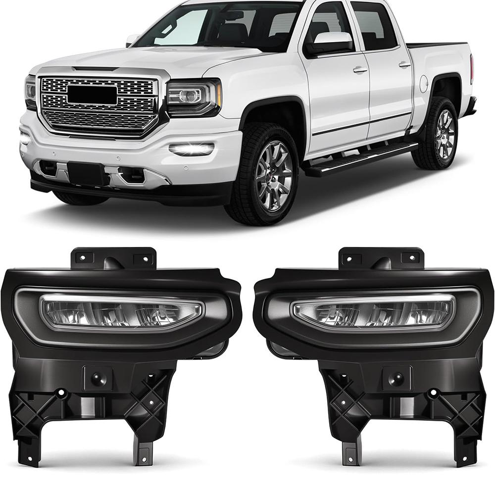 LED Fog Lights for GMC Sierra 1500 2016-2018 Bumper Driving LED Fog Lamp Assembly Replacement Fog Light Kit IP67 Waterproof белый