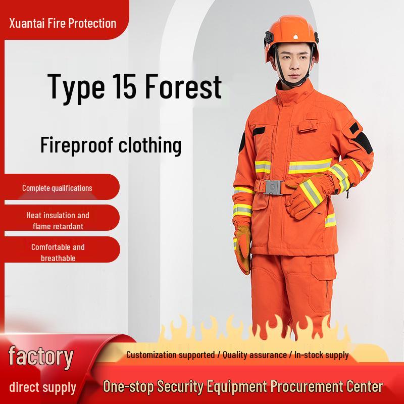 24-Style Aramid Flame-Resistant Firefighting Gear: 15 Models of Fireproof Rescue Apparel 3XL;Orange;15 Style Forest Police