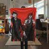 1Pc Black Butler Print Flannel Blanket, High quality Comfortable for All Seasons, Home Decor, Warmth and Comfort, Perfect for Christmas Gifts