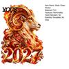 Store Window Ornaments 2027 Zodiac Sheep Static Clings, Red Russian New Year Glass Decals, Seasonal Decals Reusable No Residue Stickers for Home Shop