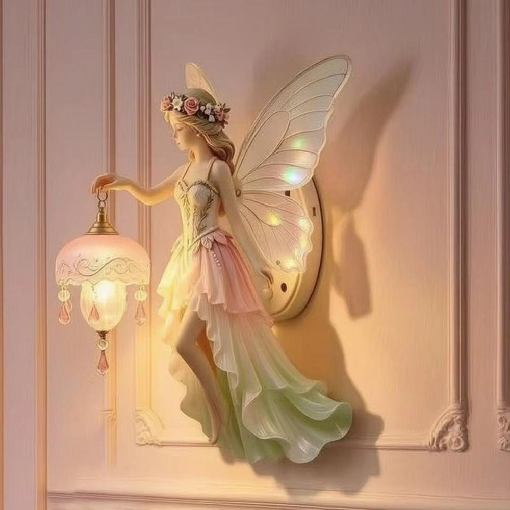 Luminária de Parede de Fada Sonhadora Luz de Noite Vintage Luminária de Parede Criativa Quarto de Bebê