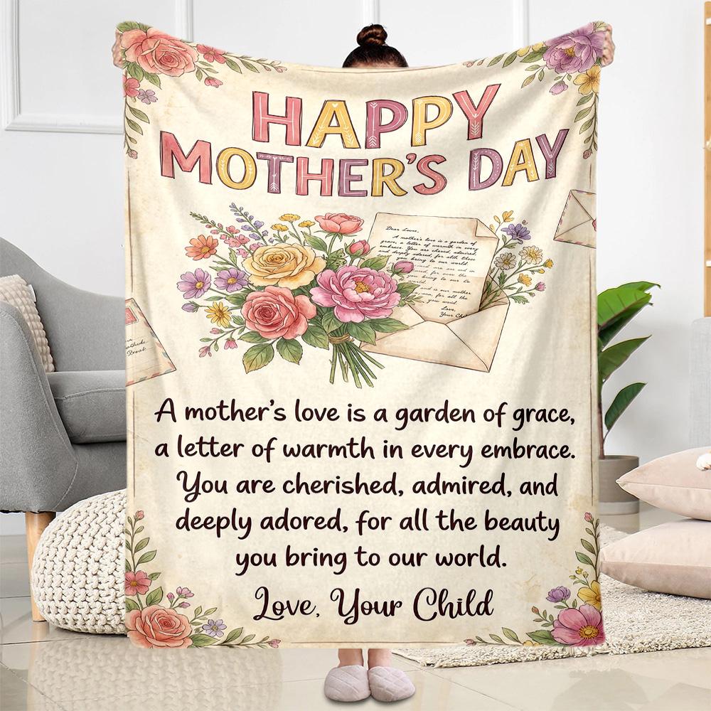 Mother's Day Love Blanket Suitable for Sofas,travel, Living Rooms Also a Good Gift for Friends and Family Suitable for All Seasons.